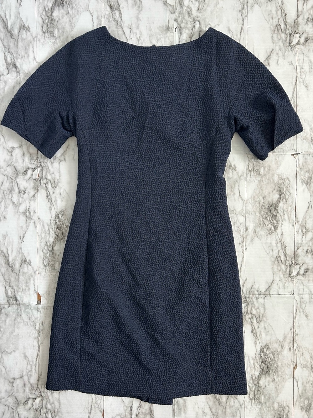 MM.LaFleur | women’s size 6 Navy Italian Pebble Jacquard Susanna Sheath Dress